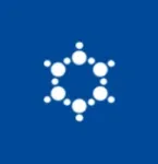 A blue background with white dots in the shape of an eight pointed star.